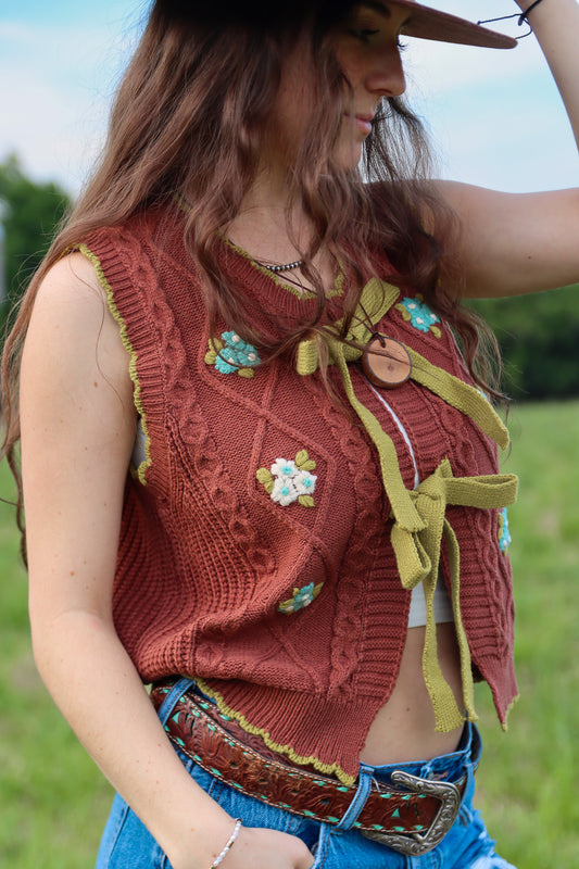 Desert Bloom Tie Front Vest
