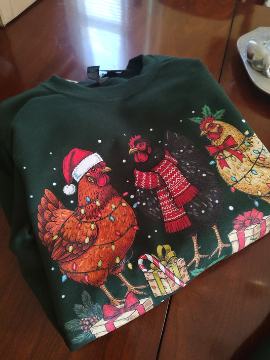 Chicken Christmas Gildan Unisex Sweatshirt