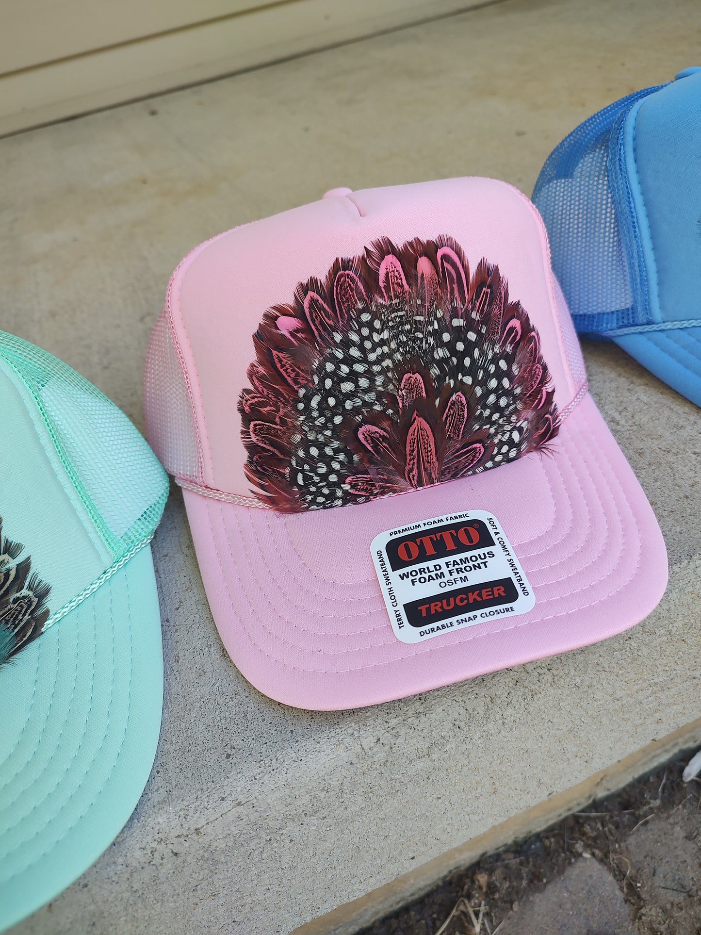 Feather Trucker Hats