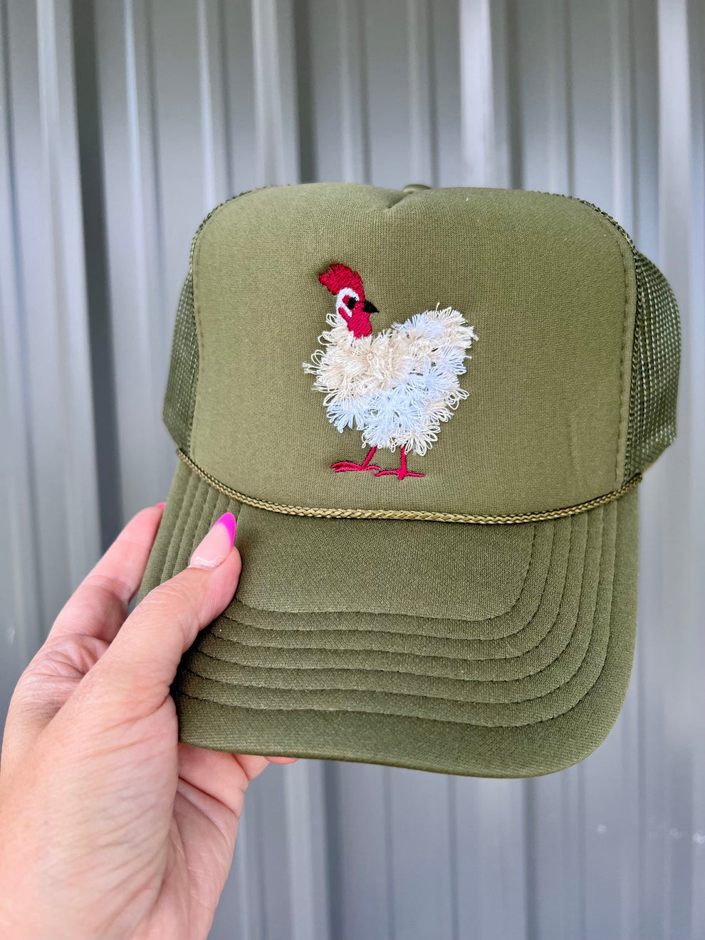 Fluffy Chicken Embroidered Hat