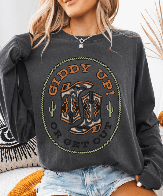 Giddy Up Long Sleeve Comfort Color