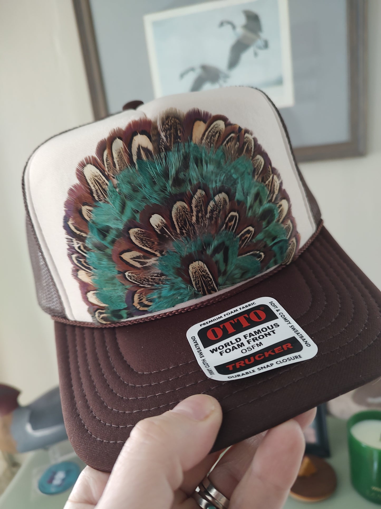 Feather Trucker Hats
