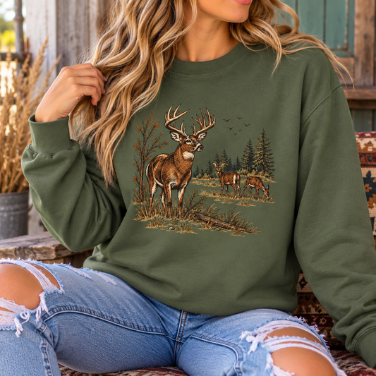 Deer in the Forest Sweatshirt