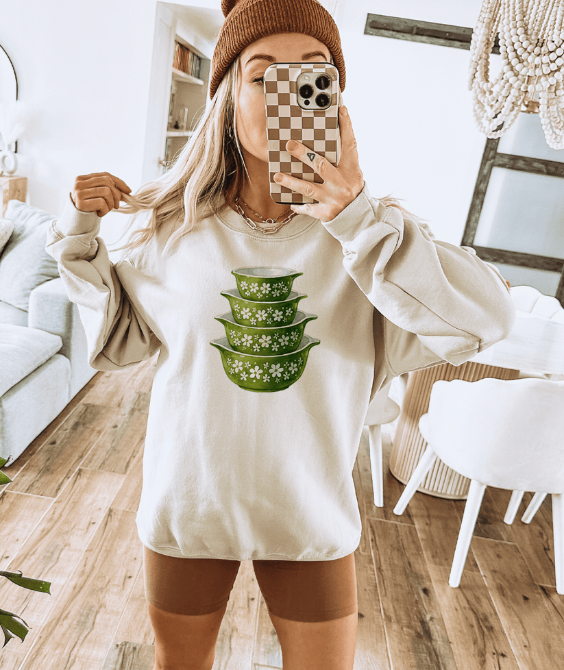 Vintage Green Bowl Stack - Tee or Sweatshirt